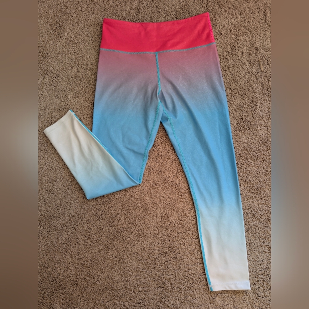 ZYIA Gradient Leggings - Pink, Blue, and White